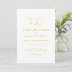 Classic Yellow Elegant Wedding Invitation