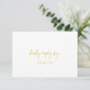 Classic Yellow Elegant Wedding RSVP Card