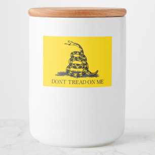 Classic Yellow Gadsden Flag Don't Tread on Me Food Label