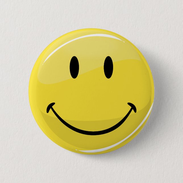 Classic Yellow Happy Face 6 Cm Round Badge (Front)