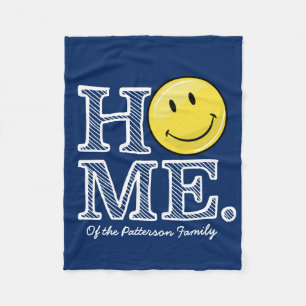Classic Yellow Happy Face Housewarming Fleece Blanket