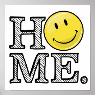 Classic Yellow Happy Face Housewarming Poster