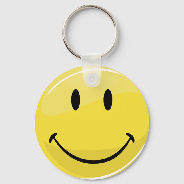 Classic Yellow Happy Face Key Ring (Front)