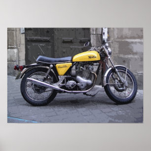 CLASSIC YELLOW MOTORCYCLE POSTER