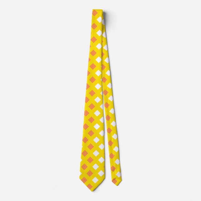 Classic Yellow Plaid Unisex Neck Tie (Front)