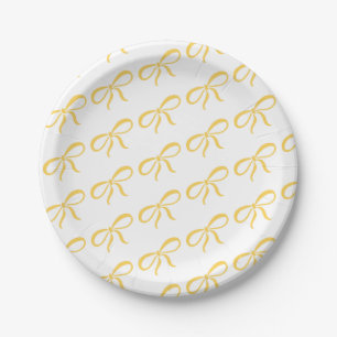 Classic Yellow Ribbon Baby Shower Paper Plate