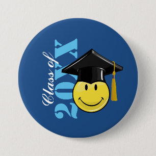 Classic Yellow With A Graduation Cap 7.5 Cm Round Badge
