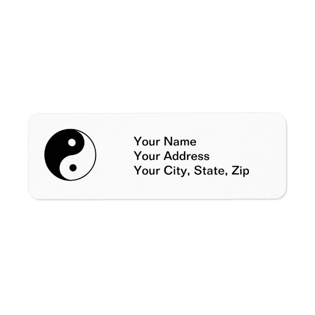 Classic Yin Yang Return Address Label (Front)
