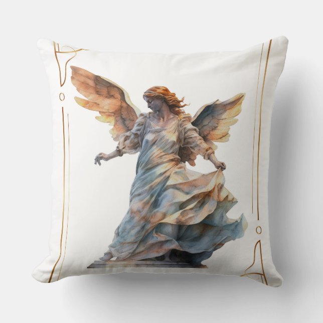 Classical Angel Statue Art Cushion (Front)