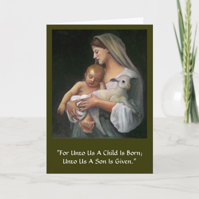 CLASSICAL ART CHRISTMAS CARD: MADONNA & CHILD HOLIDAY CARD (Front)