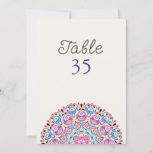 Classical Art Deco Mandala Wedding Table Number