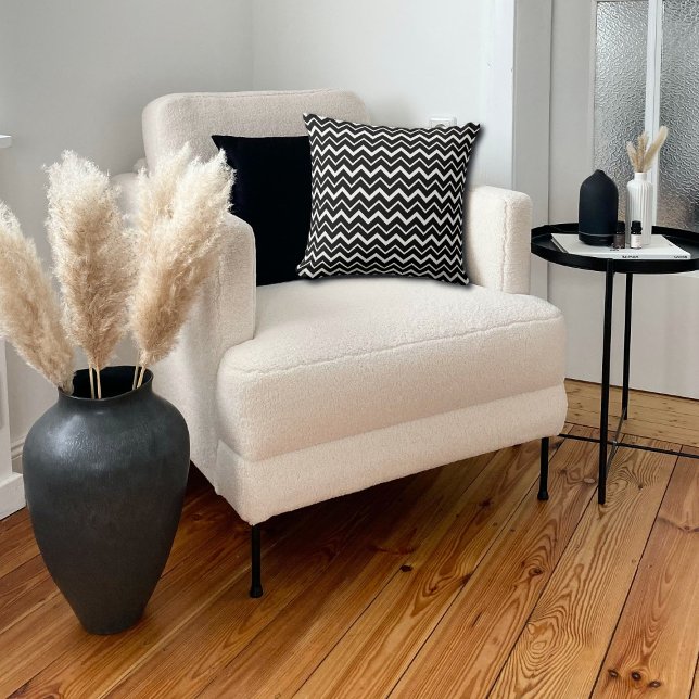 classical black and white chevron pattern cushion (Creator Uploaded)