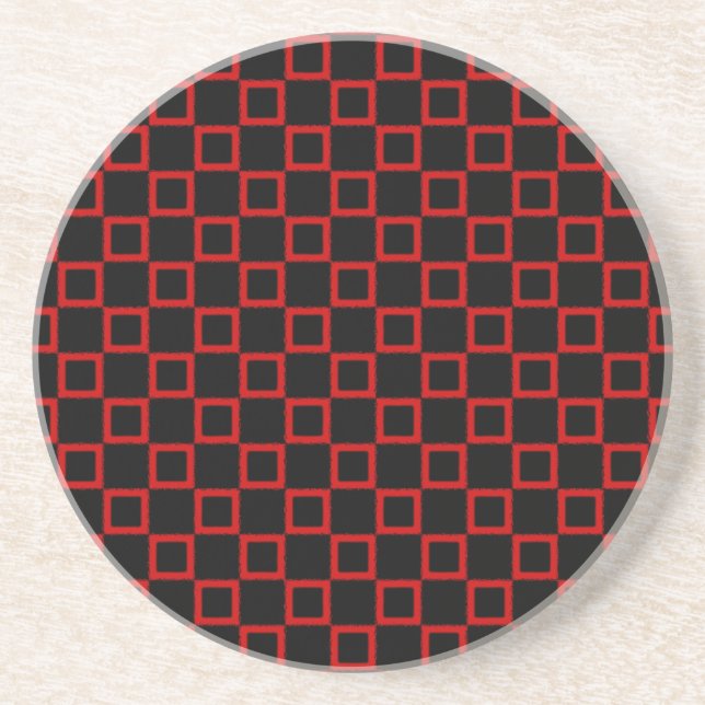 Classical black red Sandstone Coaster (Front)