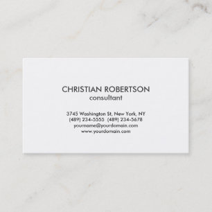 Classical Black White Consultant Business Card