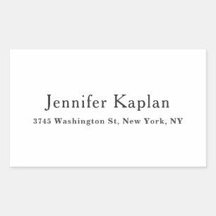 Classical Black & White Minimalist Professional Rectangular Sticker