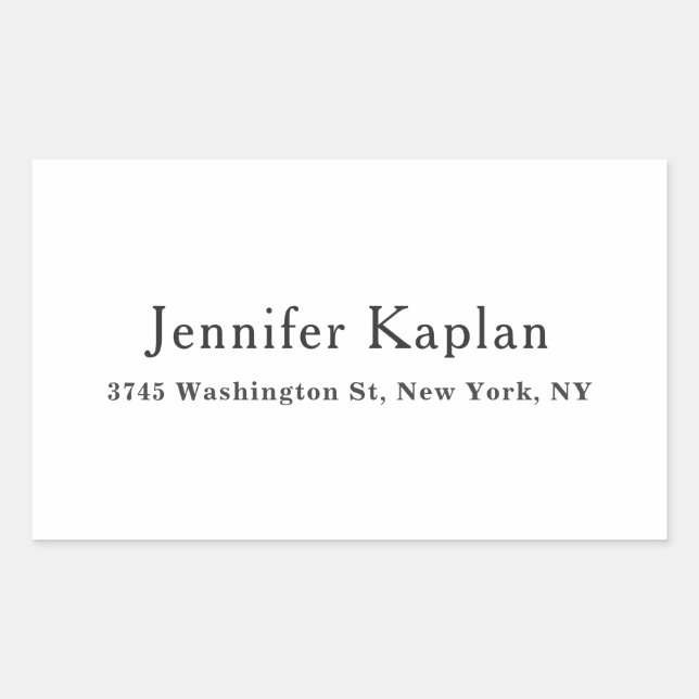 Classical Black & White Minimalist Professional Rectangular Sticker (Front)
