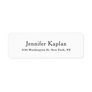 Classical Black & White Minimalist Professional Return Address Label