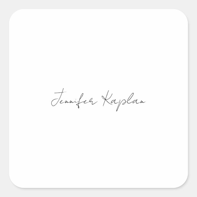 Classical Black & White Minimalist Professional Square Sticker (Front)