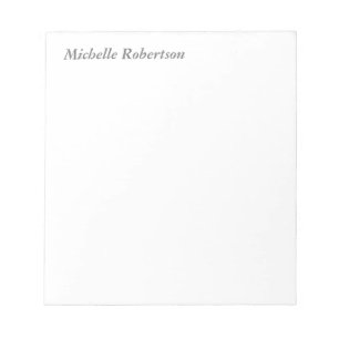 Classical Black White Plain Minimalist Simple Notepad