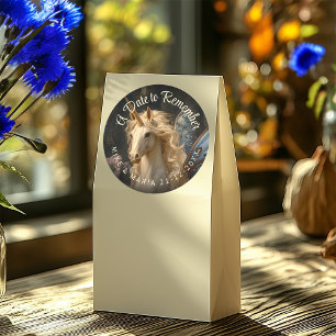 Classical Blue Butterfly Fairy Unicorn Stationery Classic Round Sticker