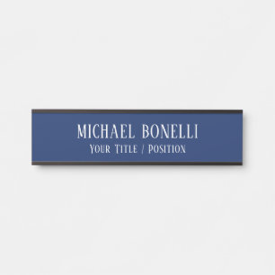 Classical Blue Colour Elegant Serif Font Minimalis Door Sign