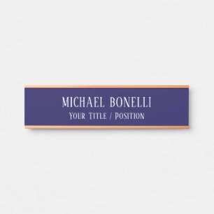Classical Blue Colour Elegant Serif Font Minimalis Door Sign