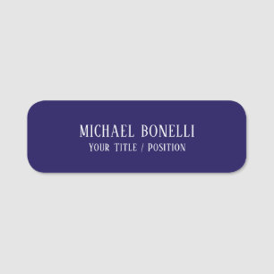 Classical Blue Colour Elegant Serif Font Minimalis Name Tag