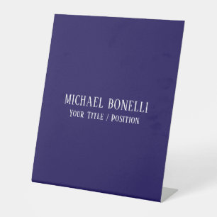 Classical Blue Colour Elegant Serif Font Minimalis Pedestal Sign