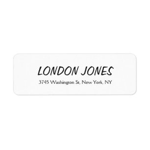 Classical Bold Elegant Plain Professional White Return Address Label