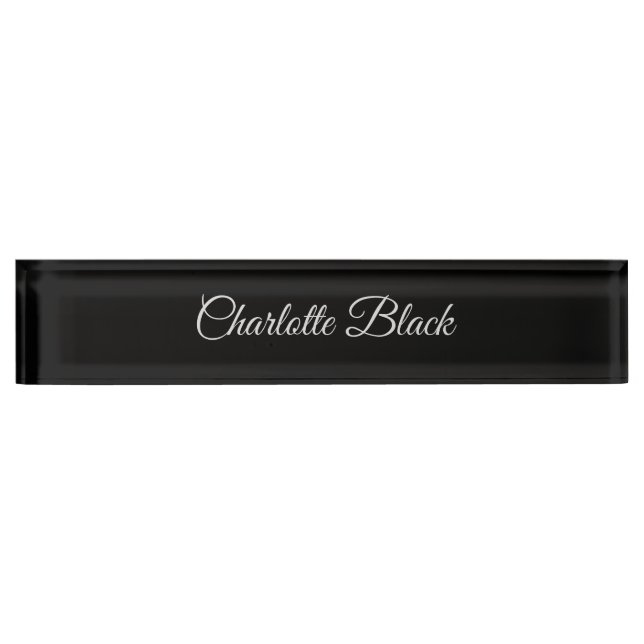 Classical Caligraphy Black White Professional Nameplate (Front)