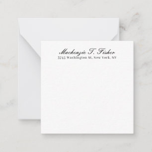 Classical Calligraphy Elegant Plain Black & White Card