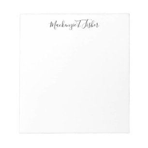 Classical Calligraphy Elegant Plain Black & White Notepad