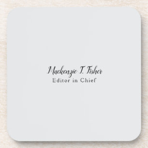 Classical Calligraphy Elegant Plain Simple Grey Coaster