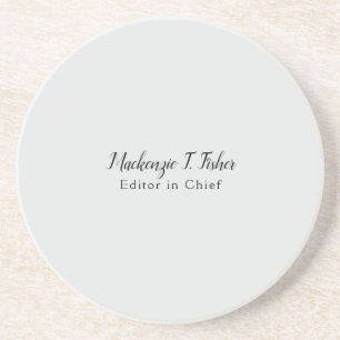 Classical Calligraphy Elegant Plain Simple Grey Coaster