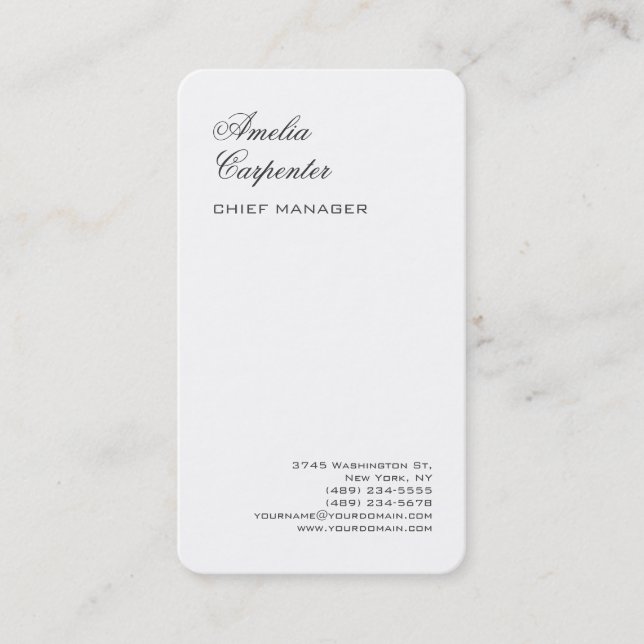 Classical Calligraphy Minimalist Professional Business Card (Front)