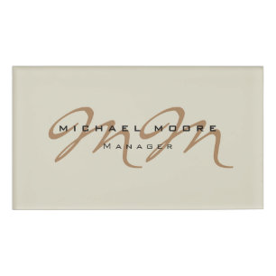 Classical Calligraphy Monogram Pastel Colour Name Tag