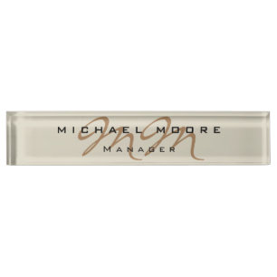Classical Calligraphy Monogram Pastel Colour Nameplate