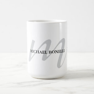 Classical calligraphy monogram professional coffee mug