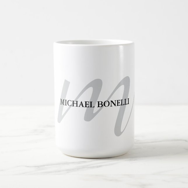 Classical calligraphy monogram professional coffee mug (Center)