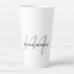 Classical calligraphy monogram professional latte mug