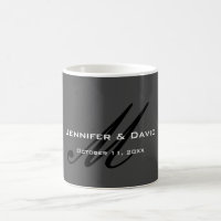 Classical Calligraphy Monogram Wedding Grey