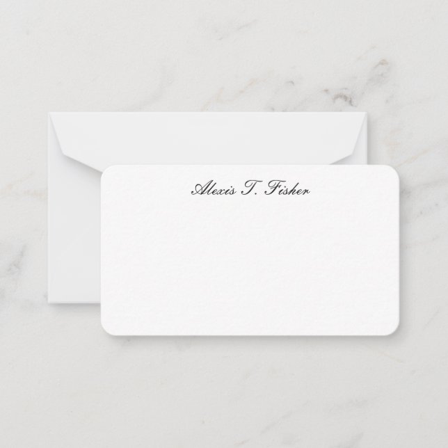 Classical Calligraphy Script Plain Simple White Card (Front)