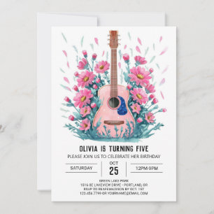 Classical Chord Guitar Birthday Invitation
