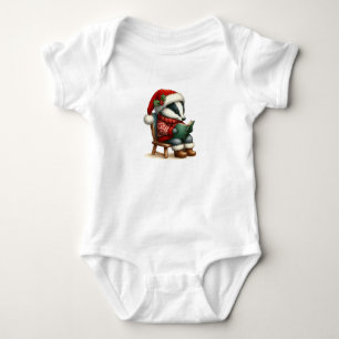 Classical Christmas Badger Baby Bodysuit