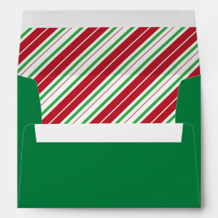 classical christmas stripes pre-addressed Envelope