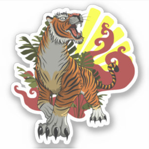 Classical Coloured Tiger Sketch