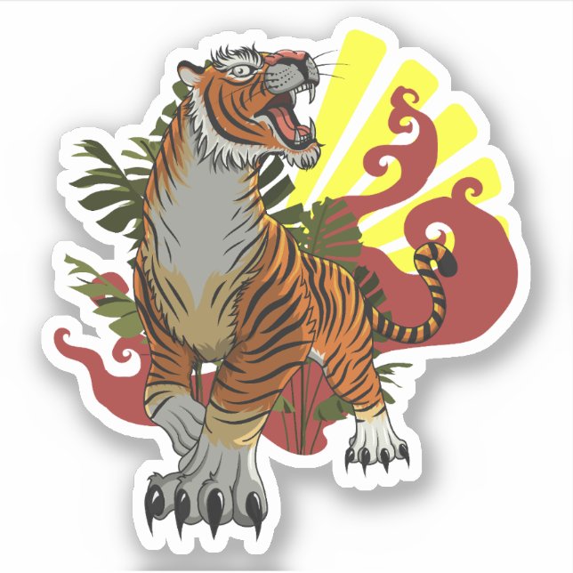 Classical Coloured Tiger Sketch (Front)