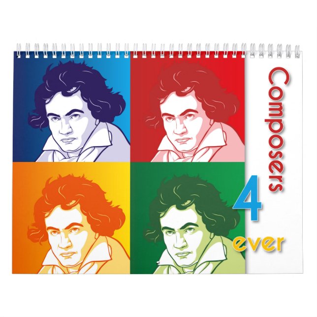 Classical Composers Portraits, Cartoon Style Calendar (Cover)