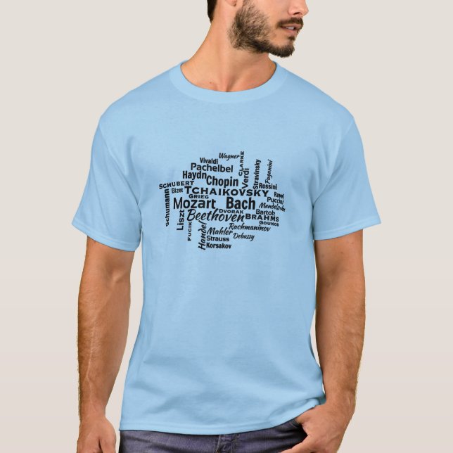 Classical Composers Word Cloud T-Shirt (Front)