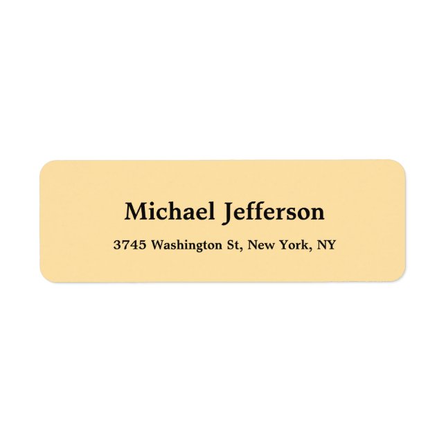 Classical Creative Trendy Beige Colour Return Address Label (Front)